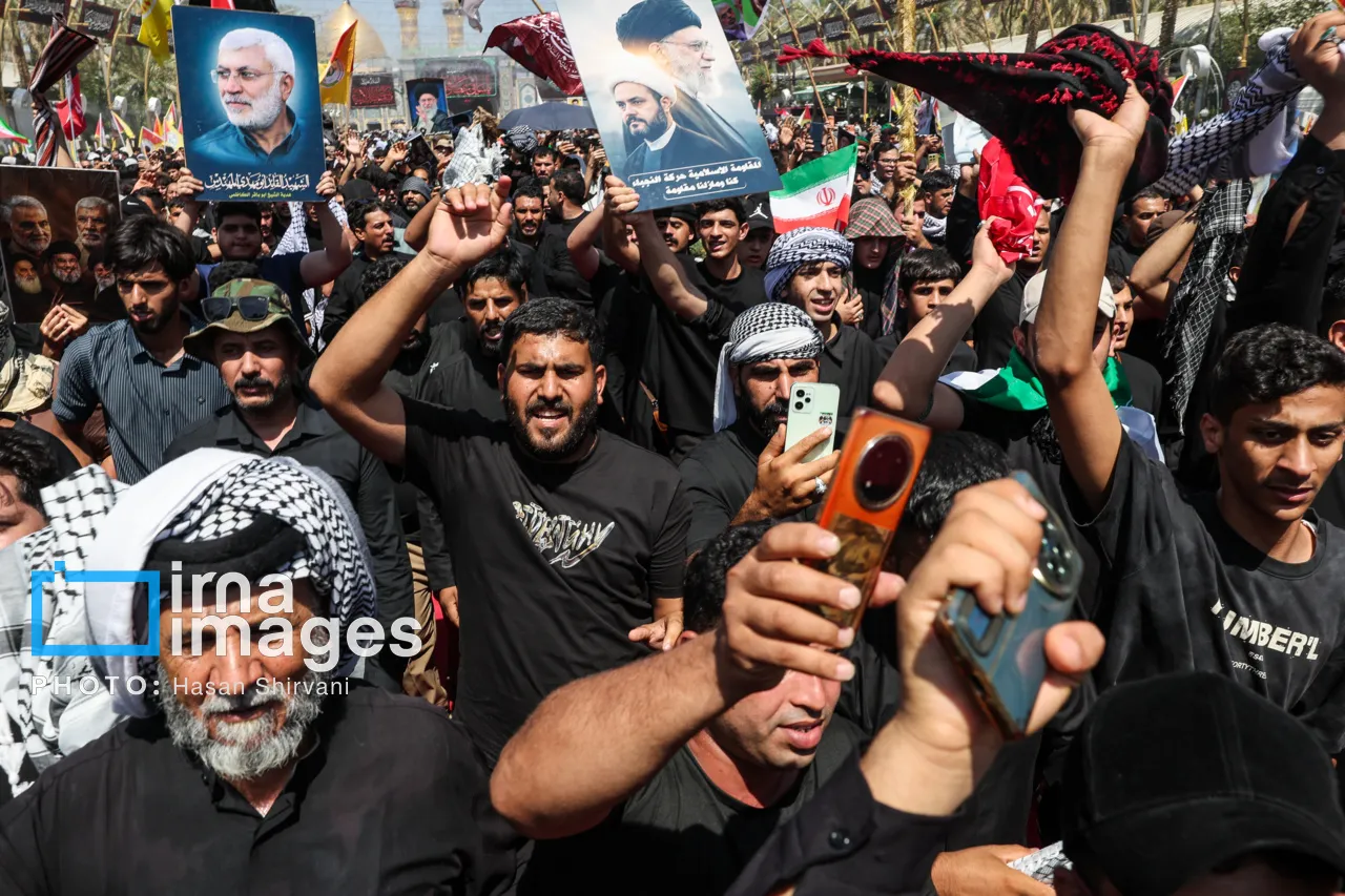 تشییع و وداع با پیکر مطهر رهبر شهید انقلاب در کربلا تشییع و وداع با پیکر مطهر رهبر شهید انقلاب در کربلا