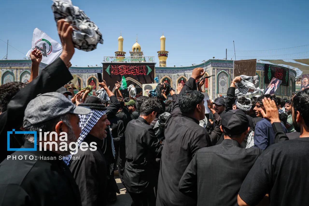 تشییع و وداع با پیکر مطهر رهبر شهید انقلاب در کربلا تشییع و وداع با پیکر مطهر رهبر شهید انقلاب در کربلا