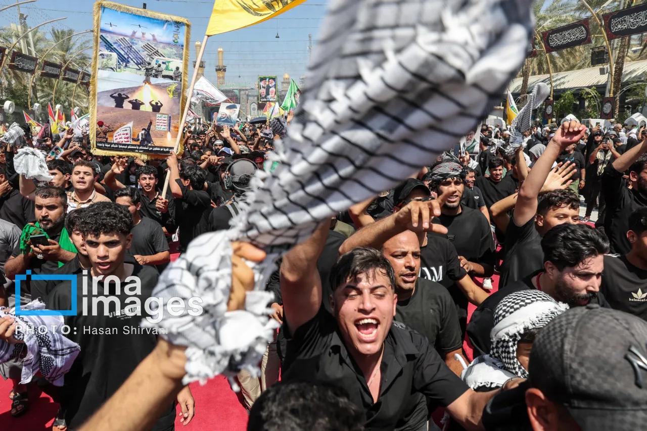 تشییع و وداع با پیکر مطهر رهبر شهید انقلاب در کربلا تشییع و وداع با پیکر مطهر رهبر شهید انقلاب در کربلا