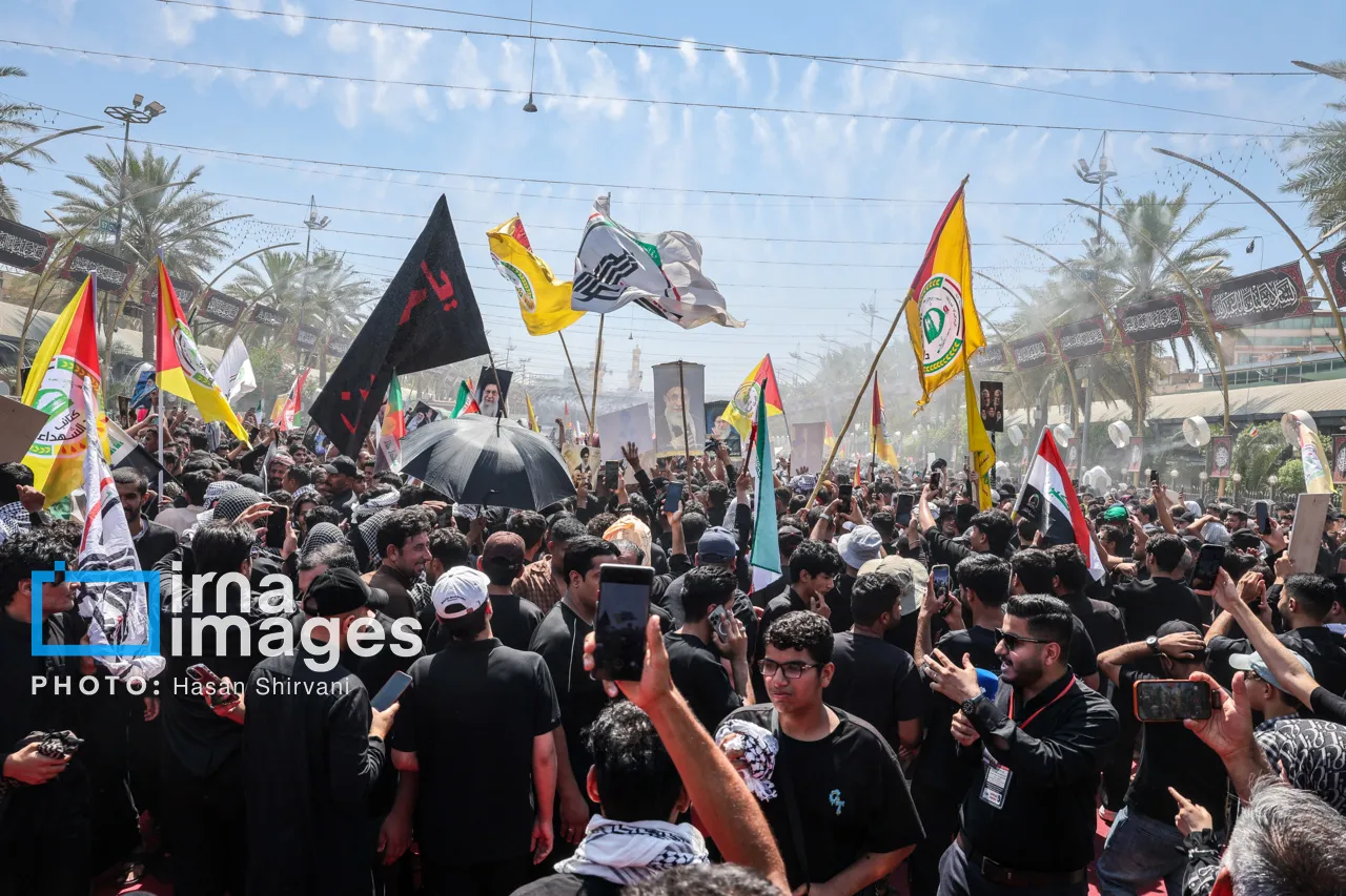 تشییع و وداع با پیکر مطهر رهبر شهید انقلاب در کربلا تشییع و وداع با پیکر مطهر رهبر شهید انقلاب در کربلا